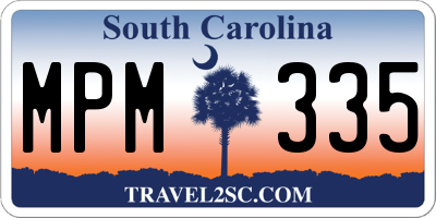 SC license plate MPM335