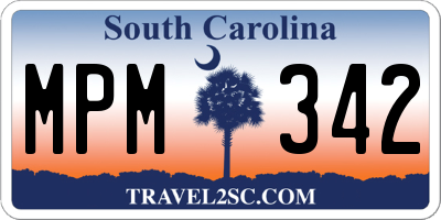 SC license plate MPM342