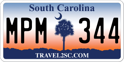 SC license plate MPM344