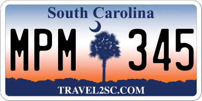 SC license plate MPM345