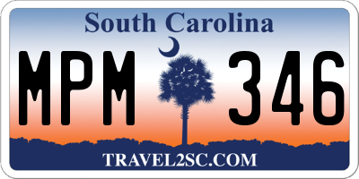 SC license plate MPM346