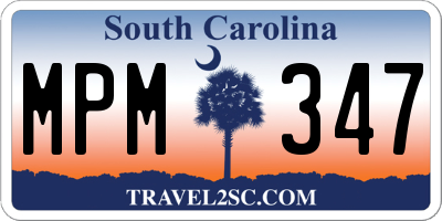 SC license plate MPM347