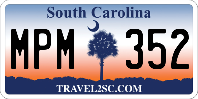 SC license plate MPM352