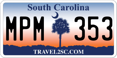 SC license plate MPM353