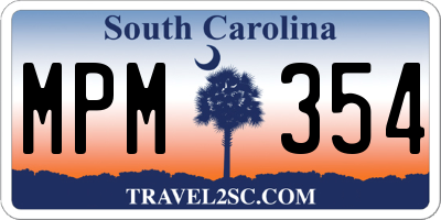 SC license plate MPM354