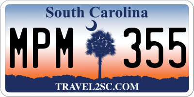 SC license plate MPM355