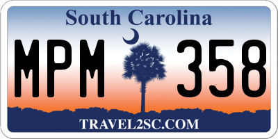 SC license plate MPM358