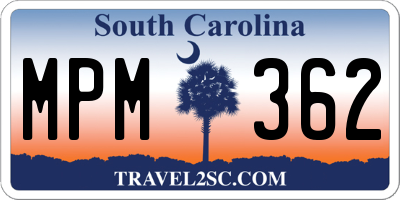 SC license plate MPM362