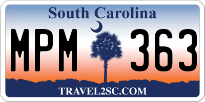 SC license plate MPM363