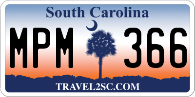 SC license plate MPM366