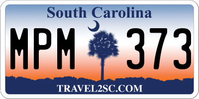 SC license plate MPM373