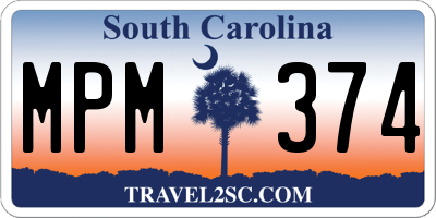 SC license plate MPM374
