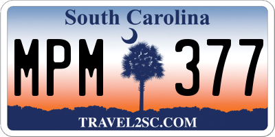 SC license plate MPM377