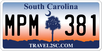 SC license plate MPM381
