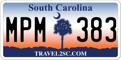 SC license plate MPM383