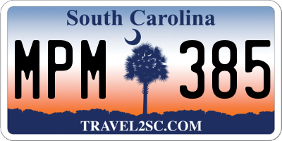 SC license plate MPM385