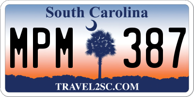 SC license plate MPM387