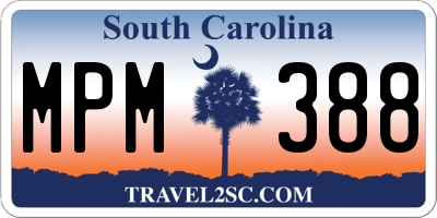 SC license plate MPM388