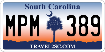SC license plate MPM389