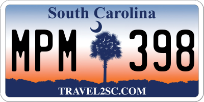 SC license plate MPM398