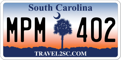 SC license plate MPM402