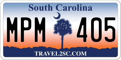 SC license plate MPM405