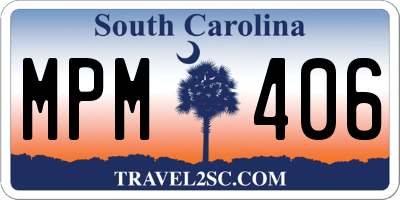 SC license plate MPM406
