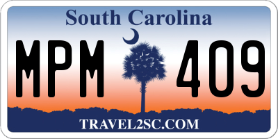SC license plate MPM409