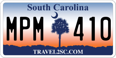 SC license plate MPM410