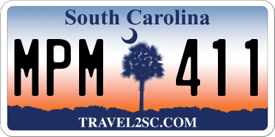 SC license plate MPM411