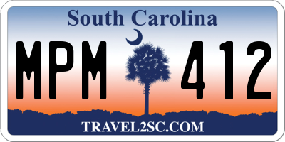SC license plate MPM412