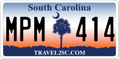 SC license plate MPM414