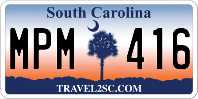 SC license plate MPM416