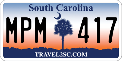 SC license plate MPM417