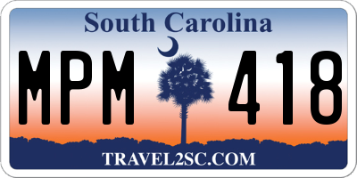 SC license plate MPM418