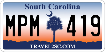 SC license plate MPM419