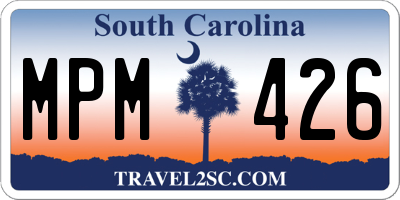 SC license plate MPM426