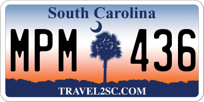 SC license plate MPM436