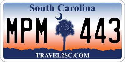 SC license plate MPM443