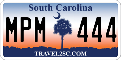 SC license plate MPM444