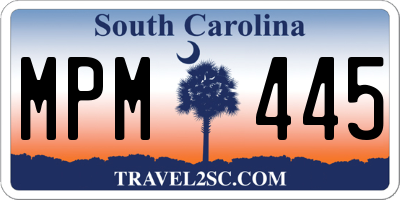 SC license plate MPM445