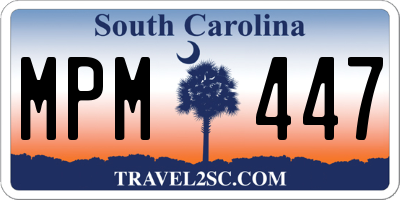 SC license plate MPM447