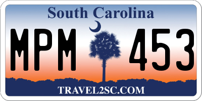 SC license plate MPM453