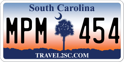 SC license plate MPM454