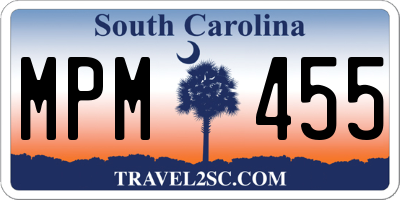 SC license plate MPM455