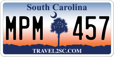 SC license plate MPM457
