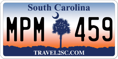 SC license plate MPM459
