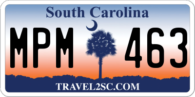 SC license plate MPM463