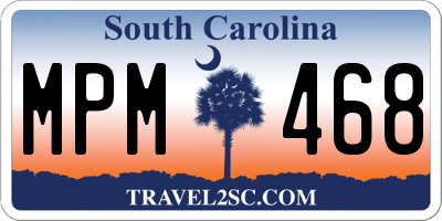 SC license plate MPM468