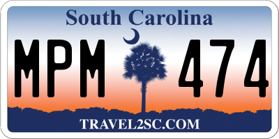 SC license plate MPM474